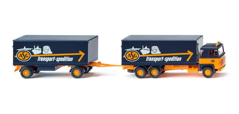 17045703 - Scania 111 Box Trailer Road Train - ASG Logo (HO Scale)