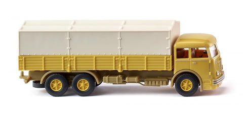 17047904 - Büssing 12.000 Flatbed Lorry - Mustard Yellow (HO Scale)