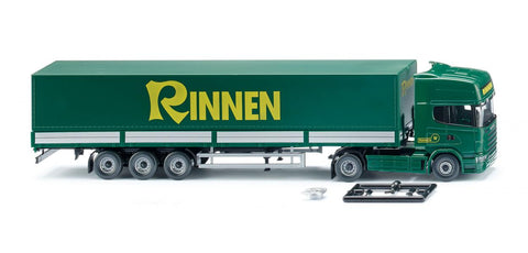 17051804 - Scania R420 Topline Flatbed Tractor Trailer - Rinnen Logo (HO Scale)