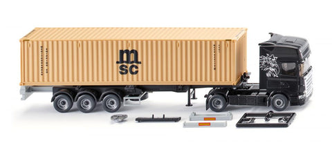 17052349 - Scania Container Semi Truck (NG) - MSC Logo (HO Scale)