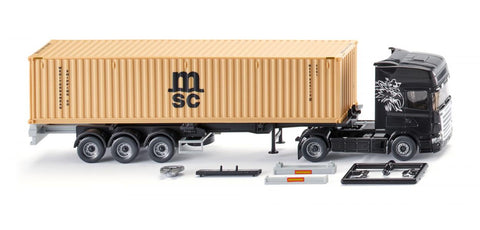 17052349 - Scania Container Semi Truck (NG) - MSC Logo (HO Scale)