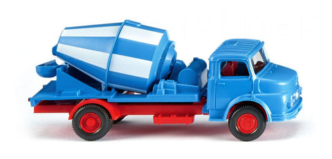 17053202 - Mercedes Benz Short Bonnet Concrete Mixer - Blue/White (HO Scale)