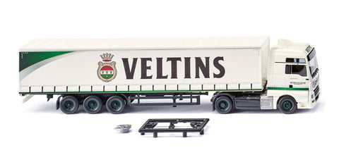 17053710 - MAN TGX Euro 6C Curtain Sided Semi Trailer - Veltins Logo (HO Scale)