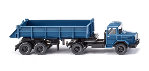 17067706 - Magirus Deutz Rear Tipper Semi Truck - Blue (HO Scale)
