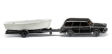 17092139 - Mercedes Benz and VW with Two Boat Trailers (N Scale)