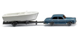 17092139 - Mercedes Benz and VW with Two Boat Trailers (N Scale)