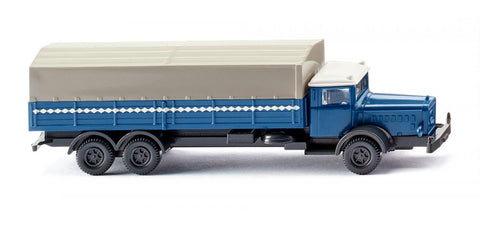 17094306 - Mercedes Benz L 10000 Flatbed Truck - Azure Blue (N Scale)