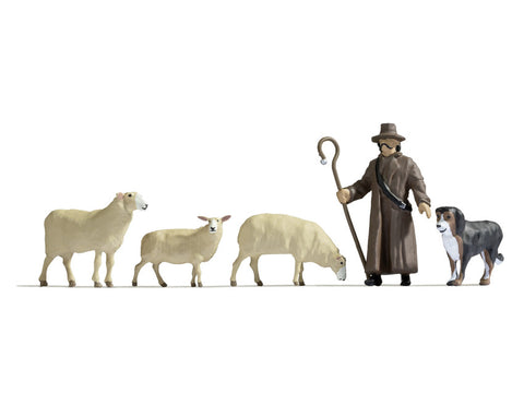 Noch 17901 - Sheep and Shepherd (O Scale)
