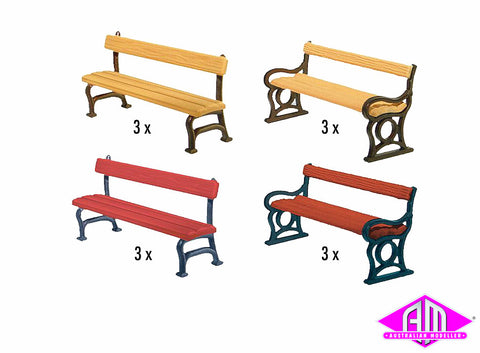 Faller - FAL-180443 - Park Benches 12pc (HO Scale)