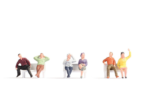 Noch 18132 - Figure Set - Sitting People Without Benches (HO Scale)