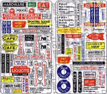 184-51 - "Main St." Storefront Signs (N Scale)