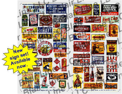 184-60 - Porcelain/Tin Signs Set #1 (N Scale)