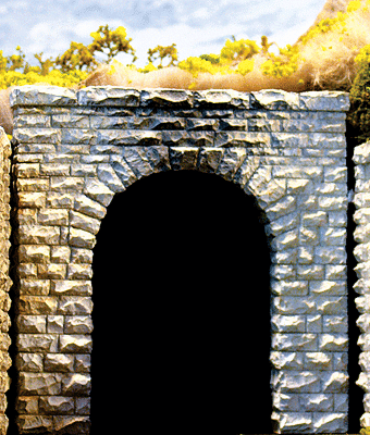 214-9740 - Single Tunnel Portal - Cut Stone 2pc (N Scale)
