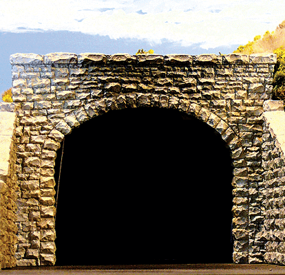 214-9770 - Double Tunnel Portal - Random Stone 2pc (N Scale)