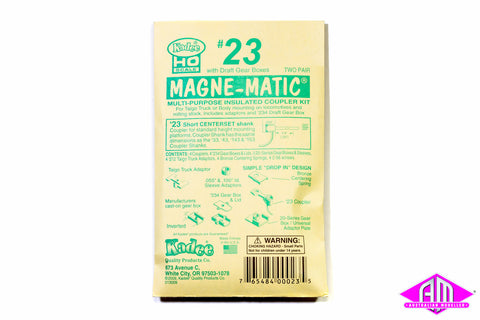 Kadee #23 20-Series Couplers — Short Centerset, HO Scale, For Model Trains