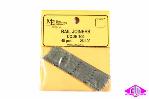Micro Engineering - 26-100 - Rail Joiners - Code 100 - 48pc