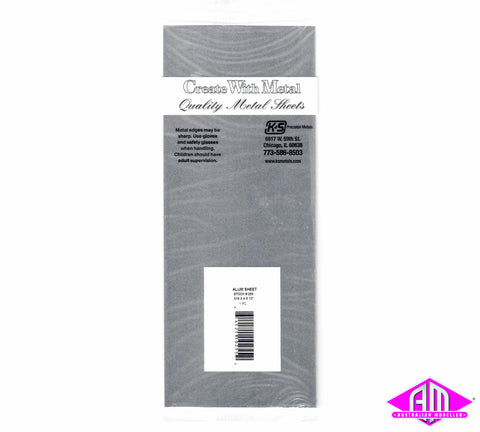 K&S - #255 - Aluminium Sheet - 0.016 x 4" x 10" (0.406 x 102 x 254mm) 1pc