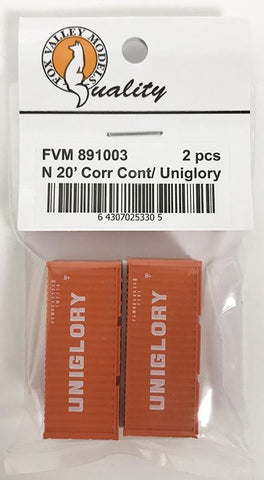 282-FVM891003 - 20’ Corrugated Container - Uniglory 2pc (N Scale)