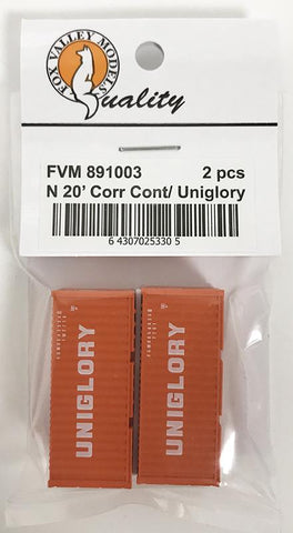 282-FVM891003 - 20’ Corrugated Container - Uniglory 2pc (N Scale)
