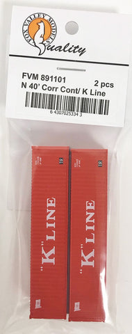 282-FVM891101 - 40’ Corrugated Container - K-Line 2pc (N Scale)