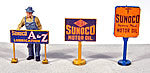 361-475 - Vintage Gas Station Curb Signs - Sunoco (HO Scale)