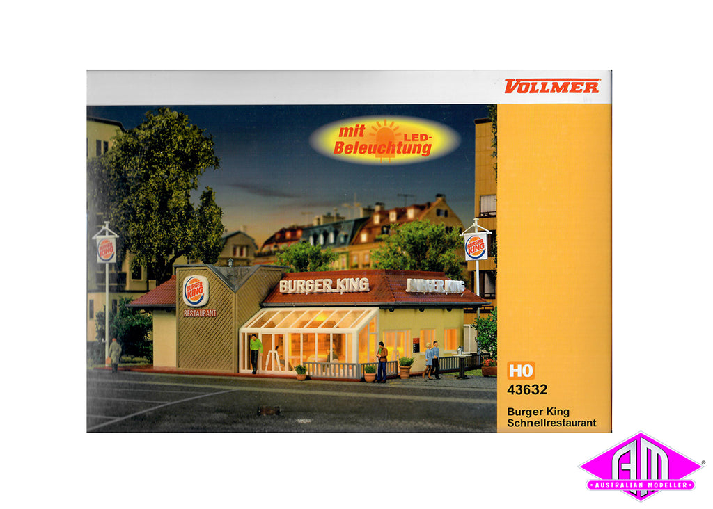 Vollmer 43632 Gauge H0 Burger King fast food restaurant with interior and LED-li
