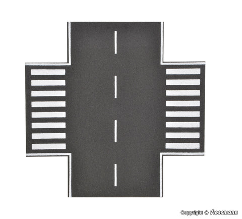 Vollmer - 48261 - Street Plate - Asphalt - X-Crossing - 15 x 15cm (HO Scale)