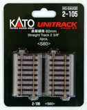 KA2-105 - Straight Track - 60mm 4pc (HO Scale)