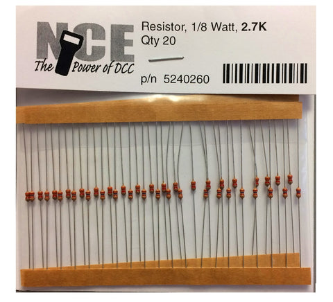NCE - 524-260 - 2700 Ohm Resistors - 1/8 Watt - 20pc