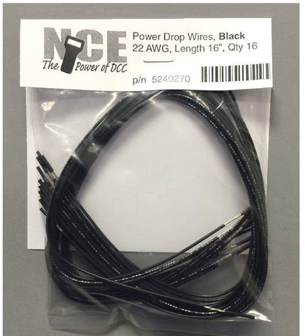 524-270 - Power Dropper Wire - Black - 40cm (16pc)