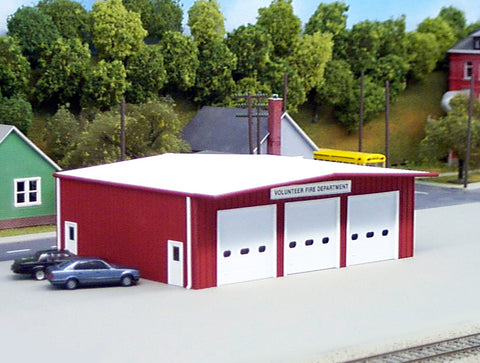 541-0192 - Fire Station Kit - Red (HO Scale)