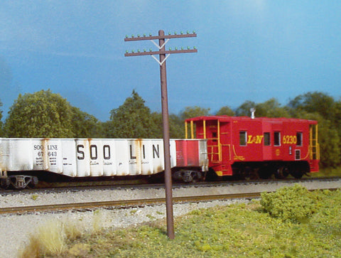 628-0032 - Rix Telephone Poles - 2 Crossarms per Pole (HO Scale)