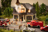 Noch - 66507 - Burning Brothel with Micro-Sound and Light Effects - Limited Edition (HO Scale)