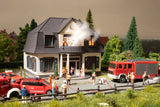 Noch - 66507 - Burning Brothel with Micro-Sound and Light Effects - Limited Edition (HO Scale)