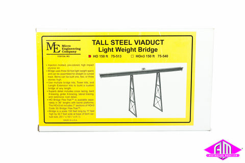 Micro Engineering - 75-513 - Tall Steel Viaduct - 150' Light Weight Bridge with Bents (HO Scale)