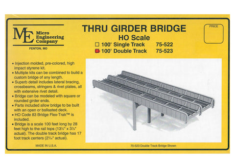 Micro Engineering - 75-523 - Thru Girder Bridge - 100' Two Span - Double Track (HO Scale)