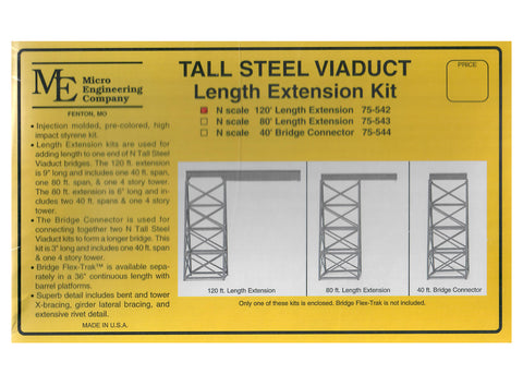 Micro Engineering - 75-542 - Tall Steel Viaduct - Extension Kit - 120’ (N Scale)