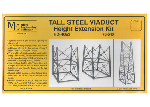 Micro Engineering - 75-546 - Tall Steel Viaduct - Height Extension - 2-Storeys - 2 Towers (HO Scale)