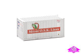 949-8014 - 20' Container With Flat Panel - Mitsui O.S.K. Lines (HO Scale)