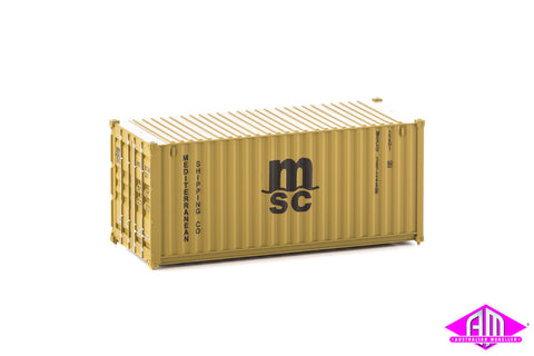 949-8057 - 20' Container Fully Corrugated - MSC (HO Scale)