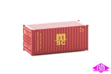 949-8059 - 20' Container Fully Corrugated - MSC Red (HO Scale)