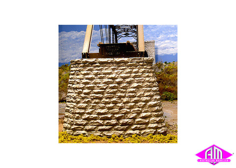 8431 - Single Track Bridge Pier Rectangular - Cut Stone (HO Scale)