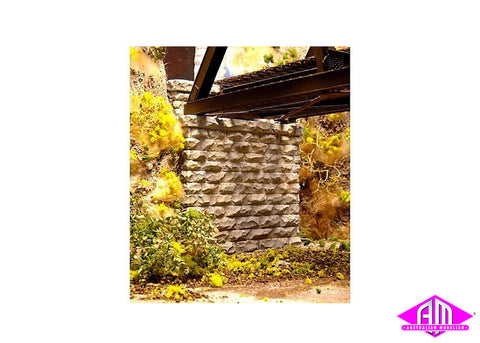 8440 - Single Track Bridge Abutment - Stone (HO Scale)