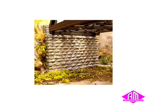8450 - Double Track Bridge Abutment - Stone (HO Scale)