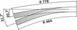 85314 - Left Hand Curved Point - Code 83 - R 484/778mm - 9/12 Deg (HO Scale)