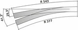 85333 - Right Hand Curved Point - Code 83 - R 377/543mm - 9/12 Deg (HO Scale)