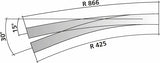 85363 - Right Hand Curved Point - Code 83 - R 425/866mm - 11/15 Deg (HO Scale)