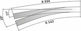 85373 - Right Hand Curved Point - Code 83 - R 543/934mm - 9/12 Deg (HO Scale)