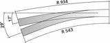 85374 - Left Hand Curved Point - Code 83 - R 543/934mm - 9/12 Deg (HO Scale)