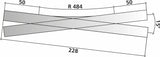 85395 - Single Slip - Code 83 - R 484mm - 15 Deg (HO Scale)